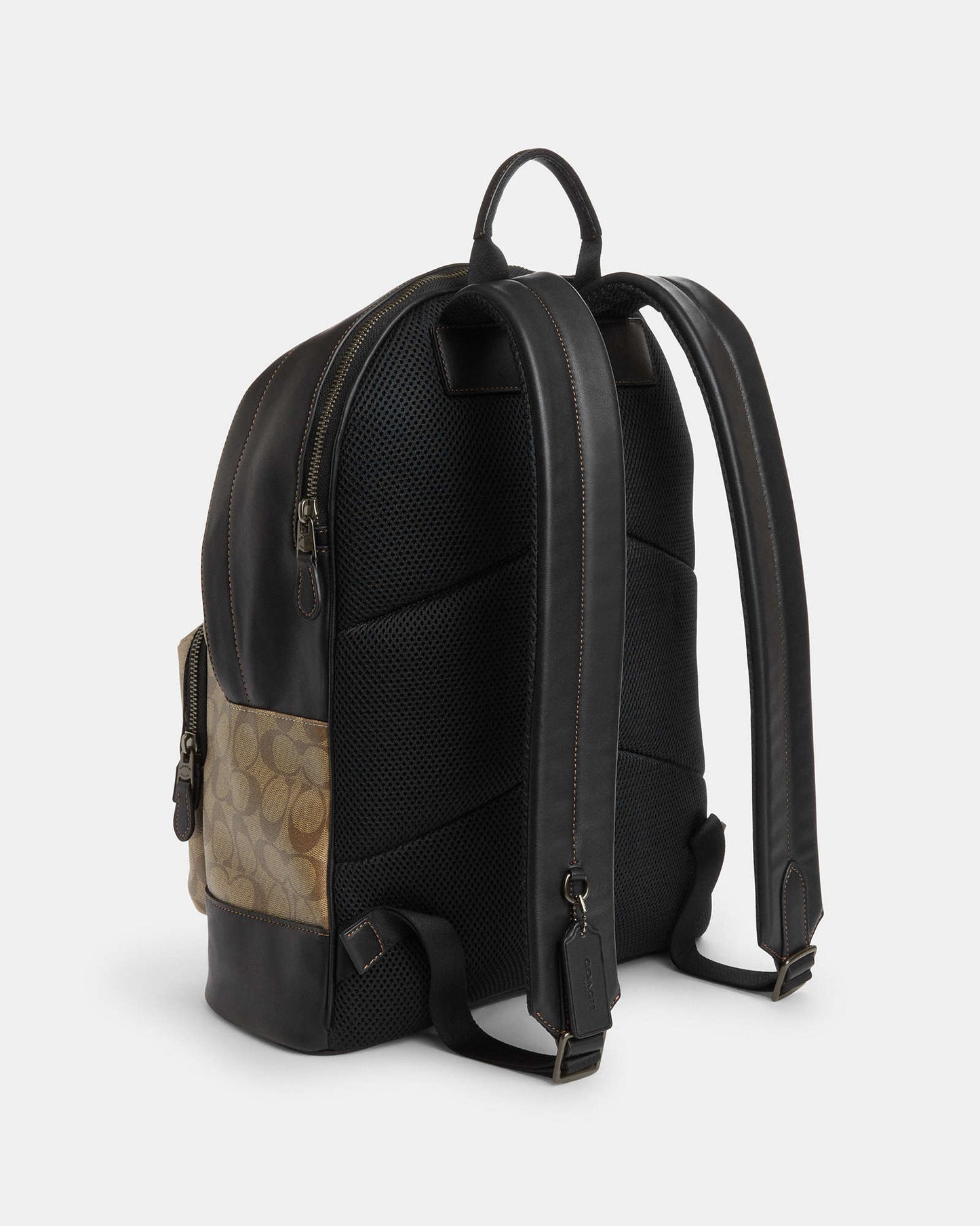 West Backpack In Blocked Signature Canvas With Varsity Stripe