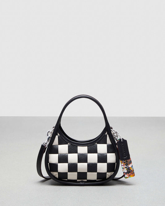 Mini Ergo Bag With Crossbody Strap In Checkerboard Upcrafted Leather