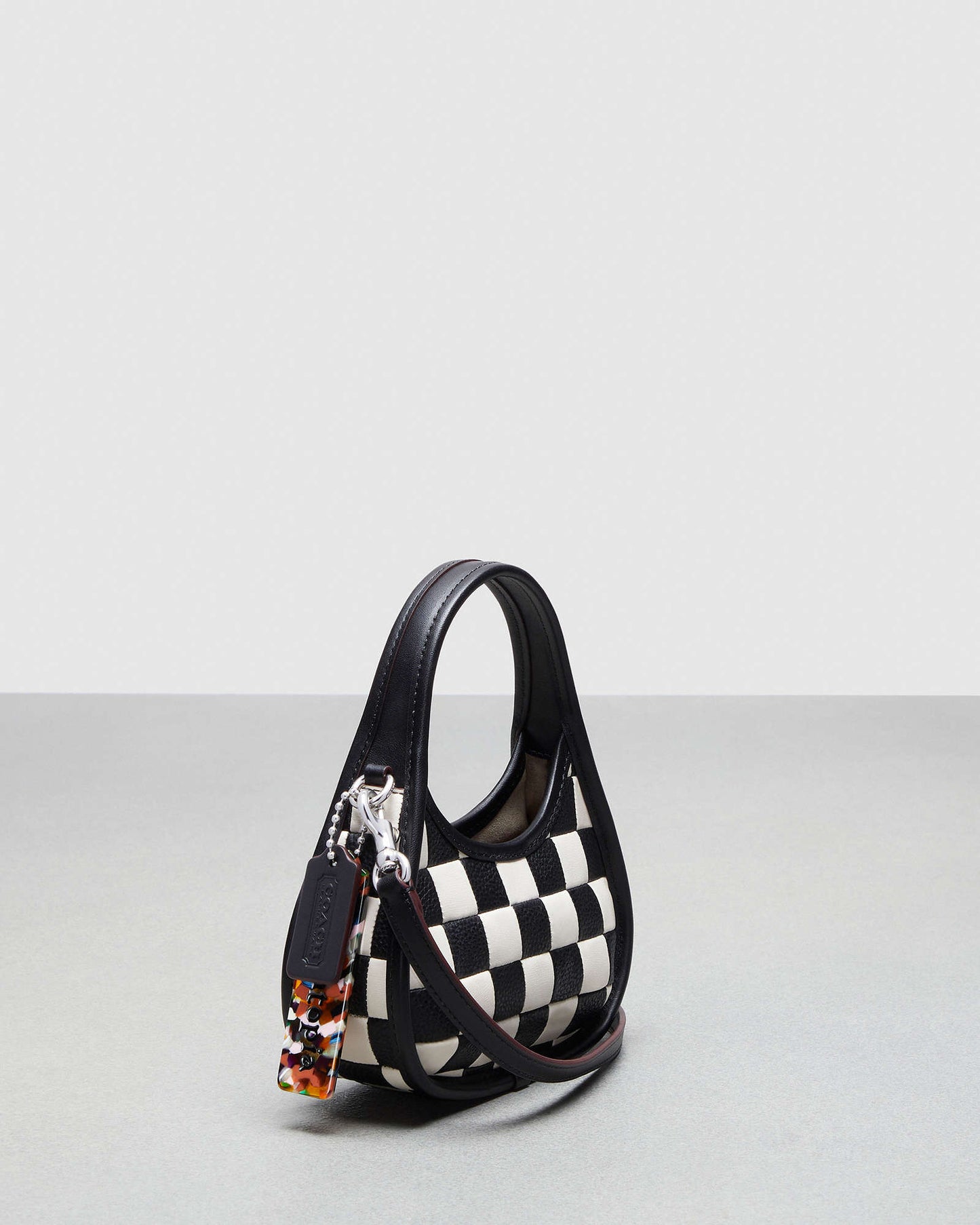 Mini Ergo Bag With Crossbody Strap In Checkerboard Upcrafted Leather