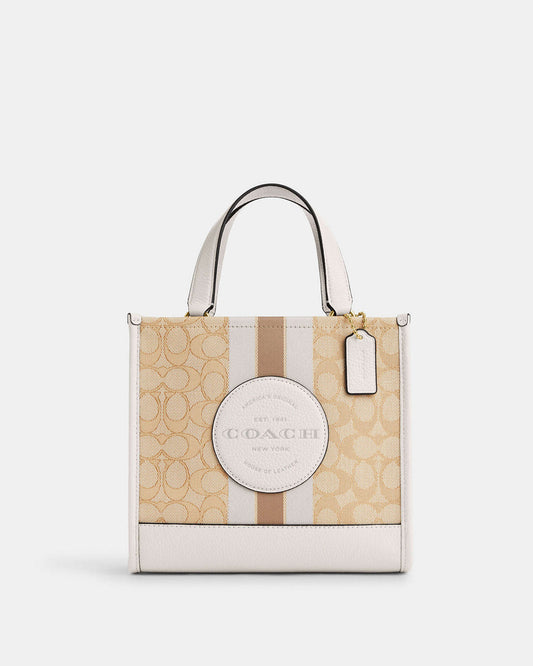 Dempsey Tote 22 In Signature Jacquard With Stripe And Coach Patch