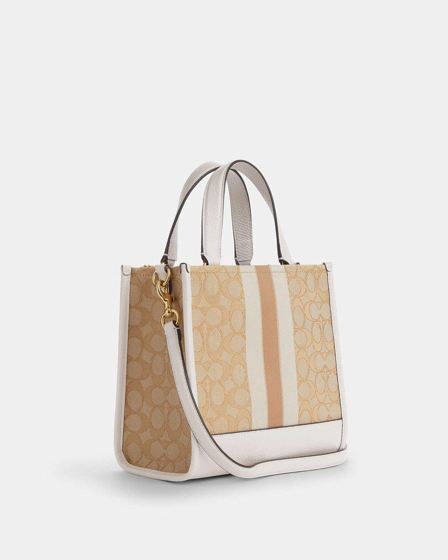 Dempsey Tote 22 In Signature Jacquard With Stripe And Coach Patch