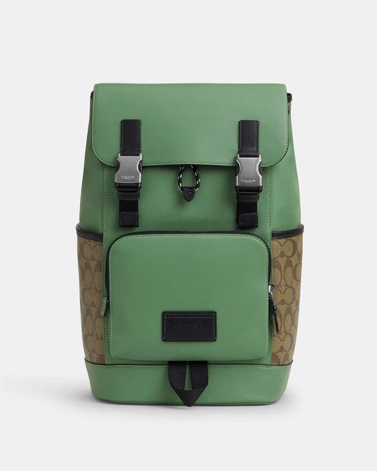 Track Backpack In Colorblock Signature Canvas