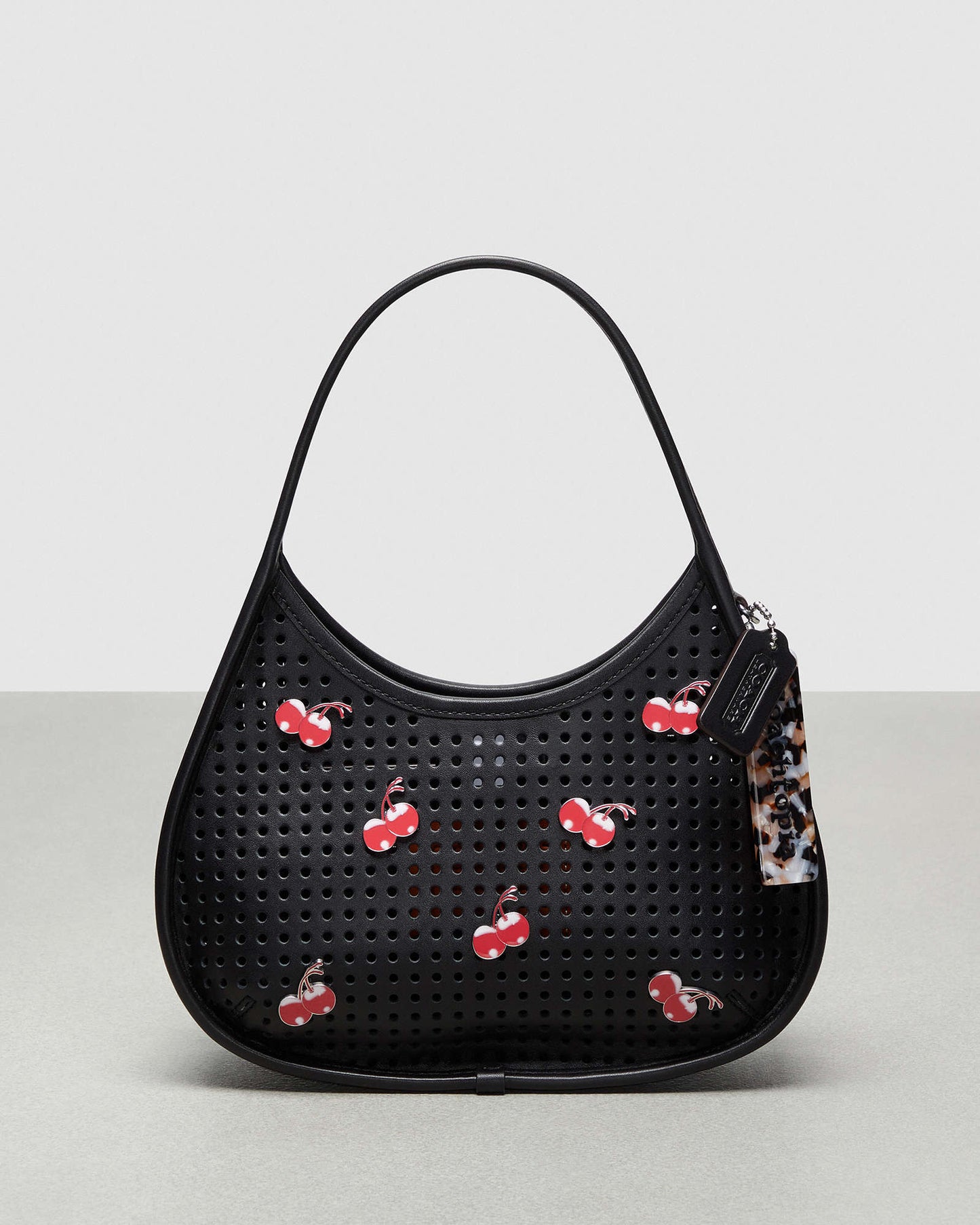 Ergo Bag In Perforated Upcrafted Leather With Cherry Pins