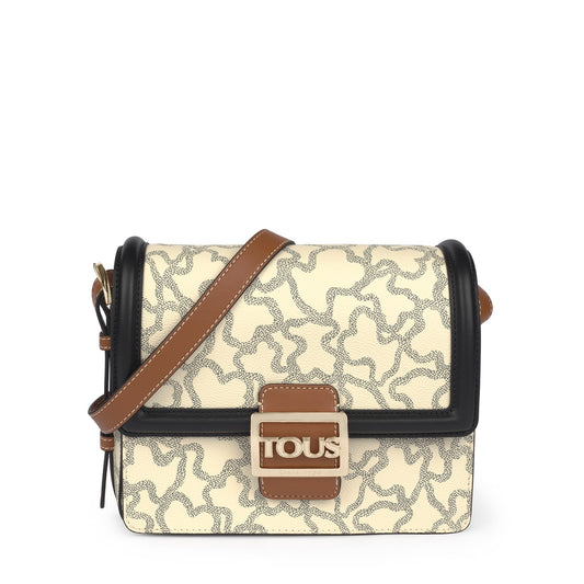 Bandolera Mediana Kaos Icon Multi Beige - Negro