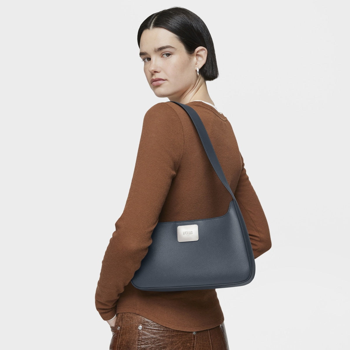 Bolso de hombro gris oscuro TOUS Lucia