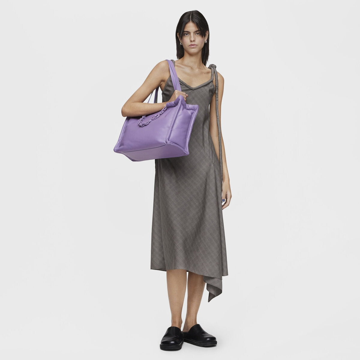 Shopper grande de piel lila TOUS MANIFESTO