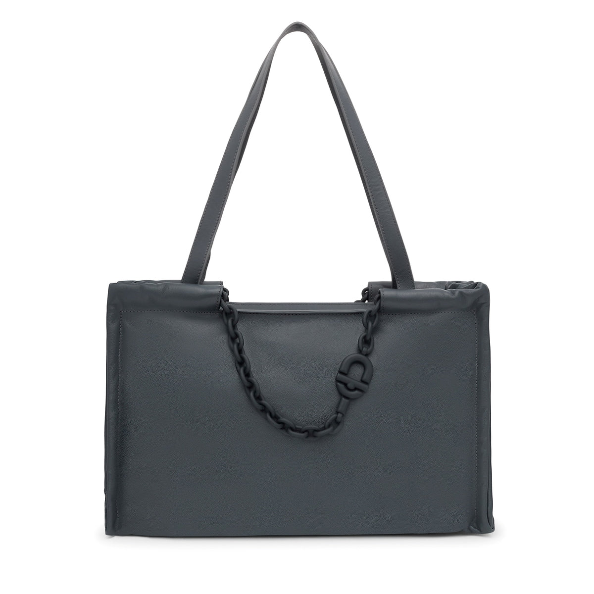 Shopper grande de piel gris oscuro TOUS MANIFESTO