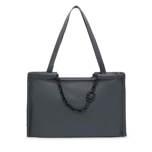 Shopper grande de piel gris oscuro TOUS MANIFESTO