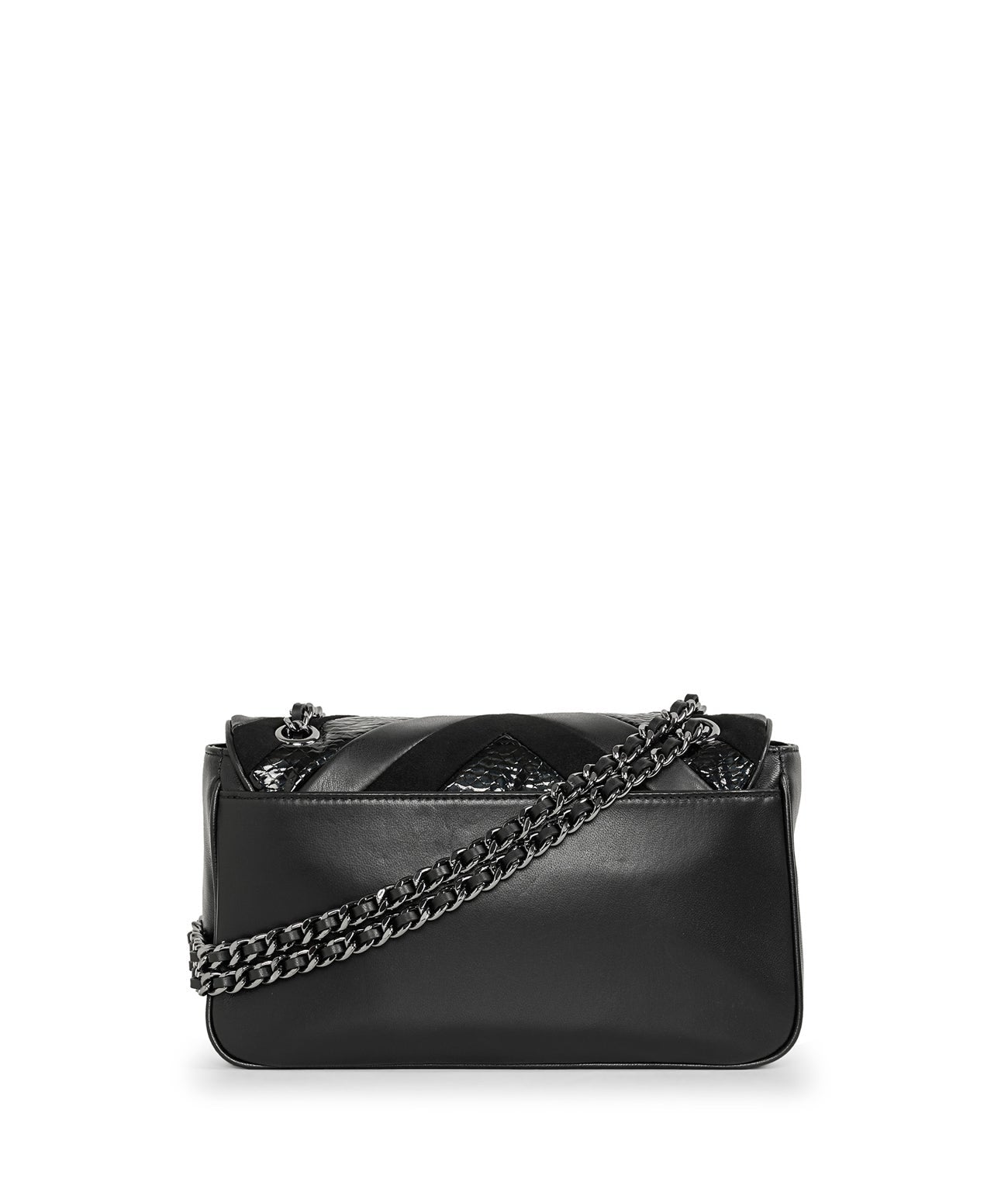 AGYNESS LEATHER AND SUEDE SHOULDER BAG