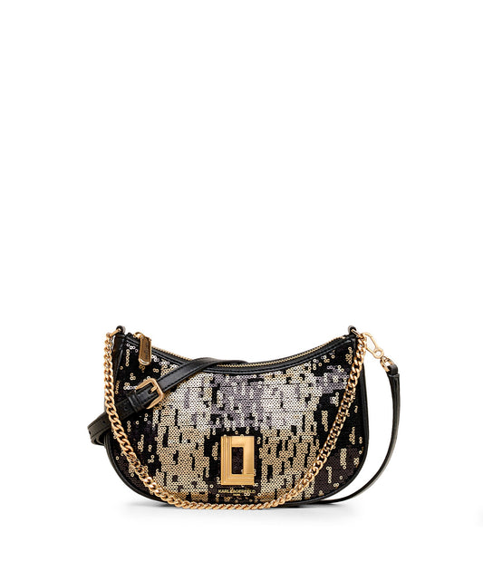 LAFAYETTE SEQUIN DEMI CRESCENT CROSSBODY CLUTCH